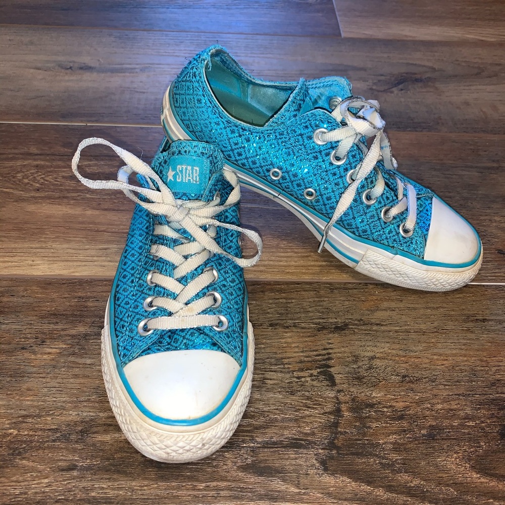 Bright Blue Sparkle Converse